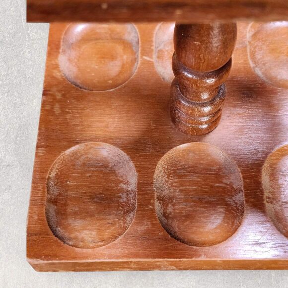 Vintage Wood Tobacco Pipe Stand Holder Rack Mid Century 6 Slot Smoking Tray - Picture 7 of 13